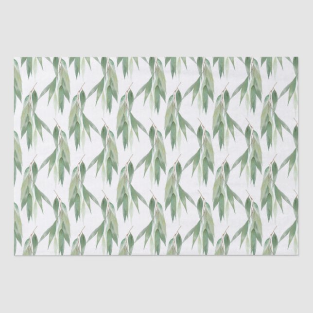 Papel De Seda Boda Green Gold Eucalyptus Glitz (Anverso)