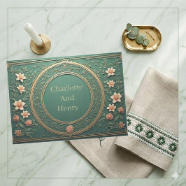 Papel De Seda Boda Opulencia Florales Alphonse Mucha Verde Salvi