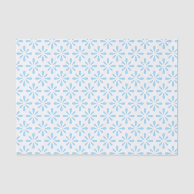 Papel De Seda Boda Pastel Azul Floral Azul Azul Elegante (Anverso)