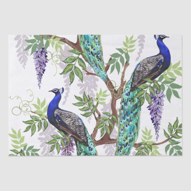 Papel De Seda Boda Peacock 15"x"20" (Anverso)