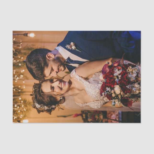 Papel De Seda Boda personalizada Añadir su propia foto (Anverso)