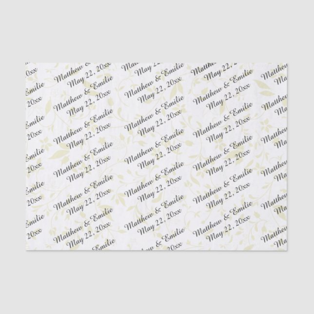 Papel De Seda Boda personalizado (Anverso)