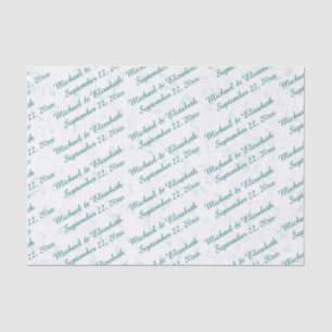 Papel De Seda Boda personalizado: turquesa