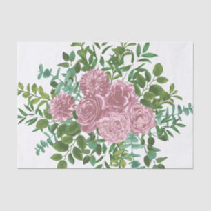 Papel De Seda Boda Primavera Jardín de Rosas Rosadas