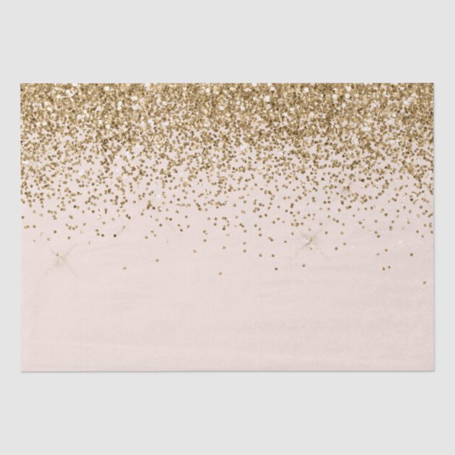 Papel De Seda Boda Purpurina de Rubor Gold Glam (Anverso)