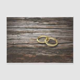 Papel De Seda Boda Rings Rustic Wood