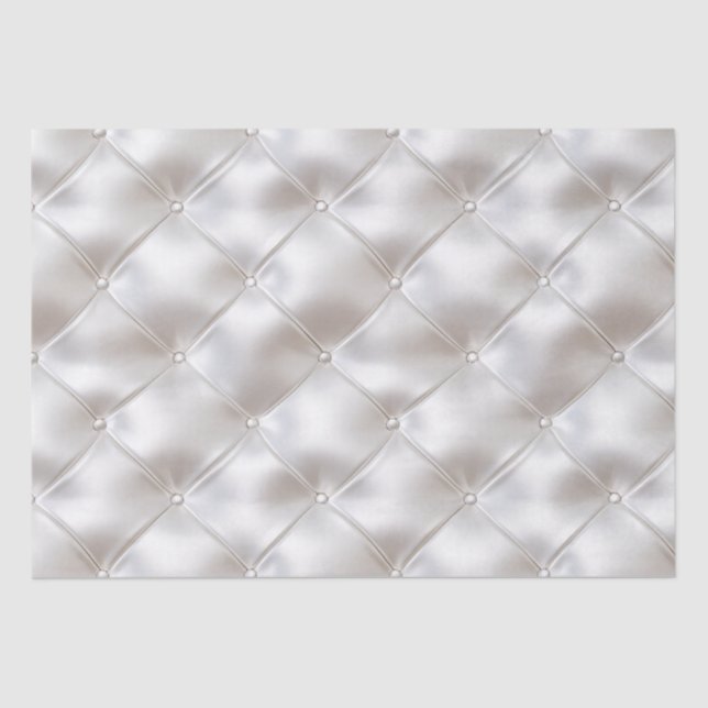 Papel De Seda Boda Romántico Glam White Faux Leather (Anverso)