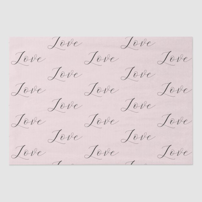 Papel De Seda Boda rosa elegante de Rubor Love (Anverso)