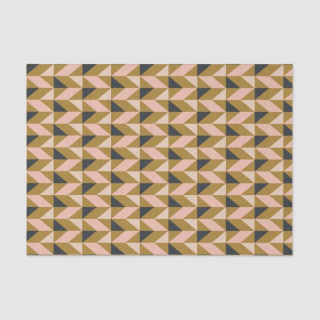 Papel De Seda Boda Rubor Gold Black de Art Deco de época (Anverso)