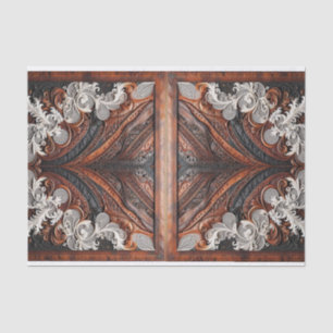 Papel De Seda Boda Rústica con Cuero y Encaje de Colores Múltipl