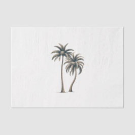 Papel De Seda Boda Rústica Costera con Palma Tropical