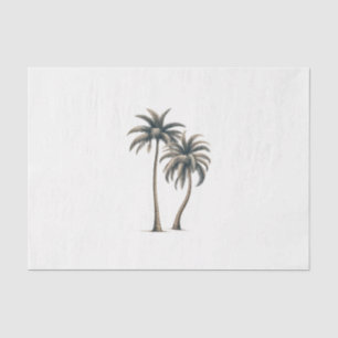 Papel De Seda Boda Rústica Costera con Palma Tropical