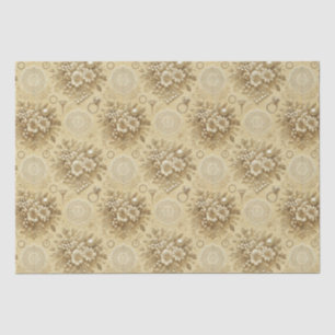 Papel De Seda Boda Tradicional de Perlas Florales y Encaje