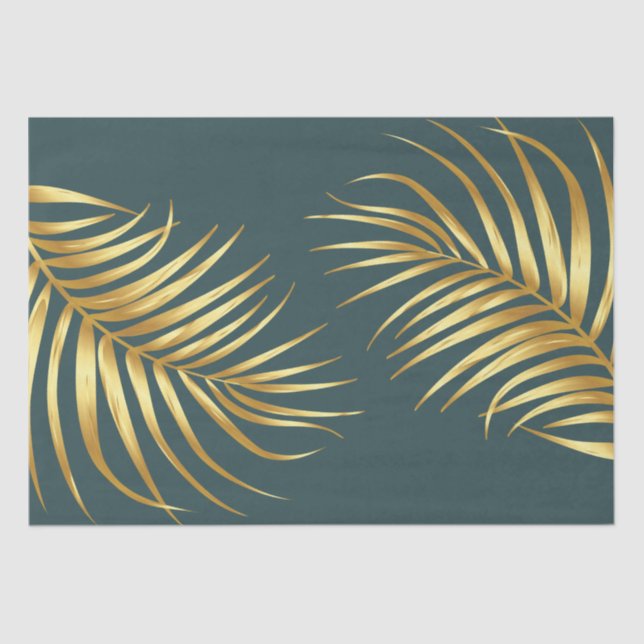 Papel De Seda Boda Tropical Green Gold (Anverso)