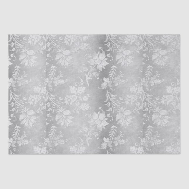 Papel De Seda Boda Vintage Pewter Brocade (Anverso)