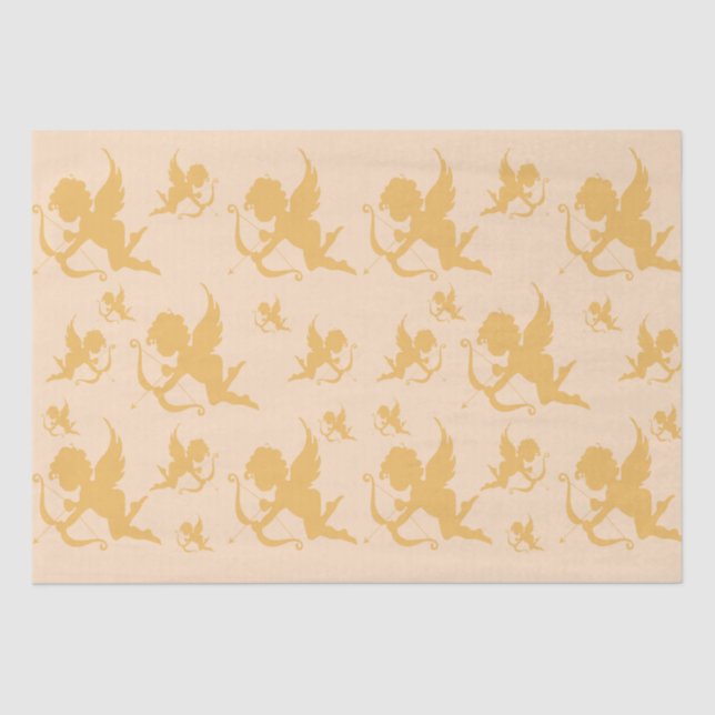 Papel De Seda bodas cherubres en oro (Anverso)