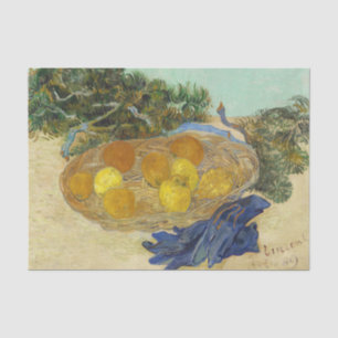 Papel De Seda Bodegón de naranjas limones guantes azules de Van