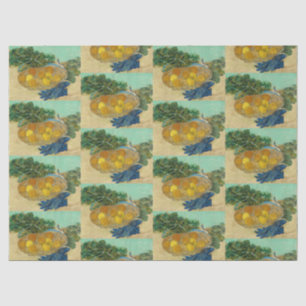 Papel De Seda Bodegón de Van Gogh Naranjas Limones Guantes Azule