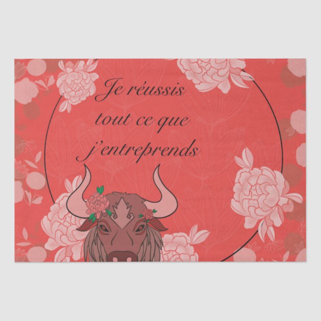 Papel De Seda boeuf, affirmation positive ,citation,zen, (Anverso)