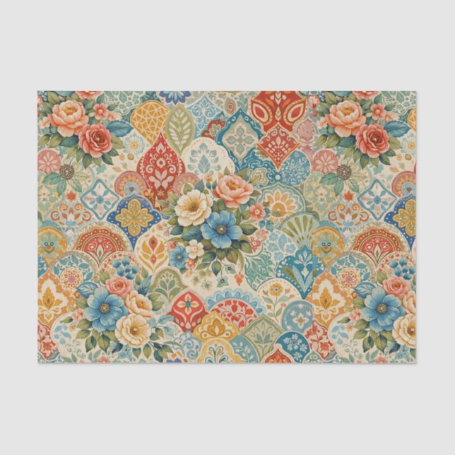 Papel De Seda Bohemian Garden Mosaic (Anverso)