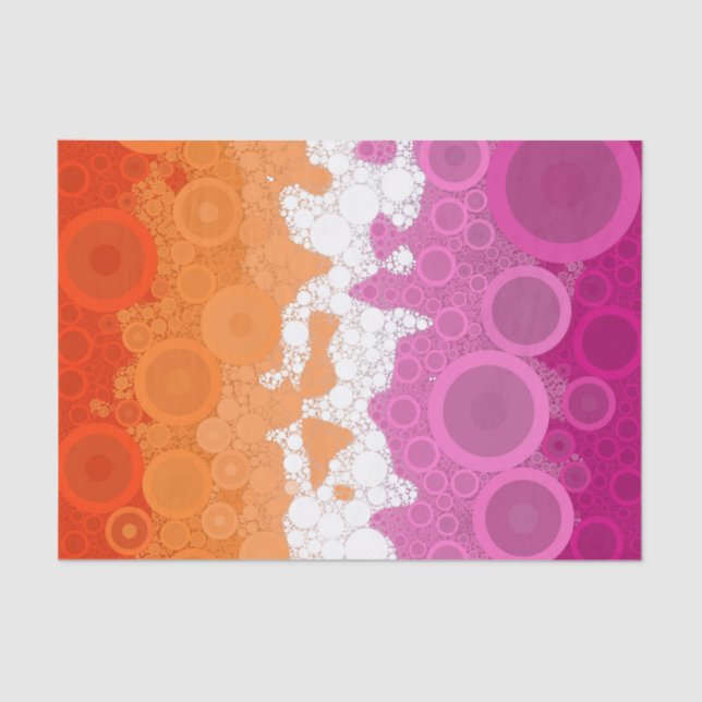 Papel De Seda Bohemian Groovy Abstracto Bandera del Orgullo Lesb (Anverso)