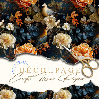 Papel De Seda Bohemias de inspiración naranja azul y crema georg