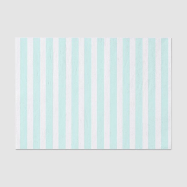 Papel De Seda Boho a rayas turquesa y blanco (Anverso)