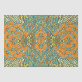 Papel De Seda Boho árabe elegante floral regalo de pavo real mar