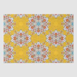 Papel De Seda Boho árabe elegante geométrico mosaico amarillo ma