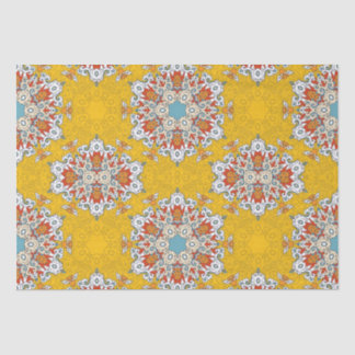 Papel De Seda Boho árabe elegante geométrico mosaico amarillo ma