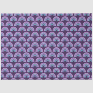 Papel De Seda Boho Arcoíris Morado y Azul Turquesa