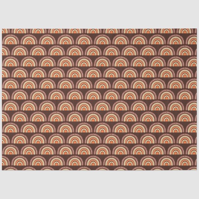 Papel De Seda Boho Arcoíris Naranja y Marrón (Anverso)