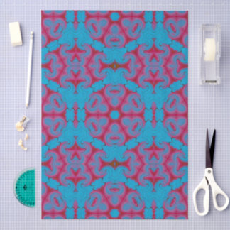 Papel De Seda Boho Azul y Rojo
