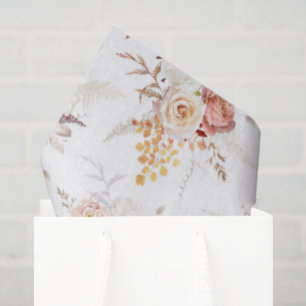 Papel De Seda Boho Beige, Pampas Grass Terracotta Aquarela Nosot