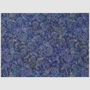 Papel De Seda Boho Blue Botanicals Bellas Flores