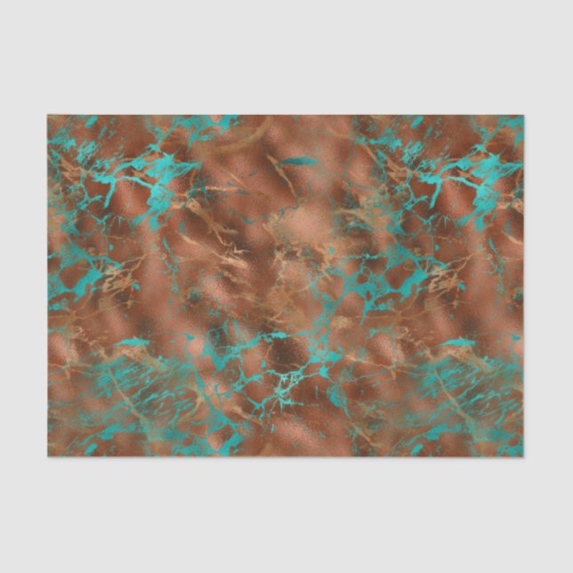 Papel De Seda Boho Blue Copper Patina (Anverso)