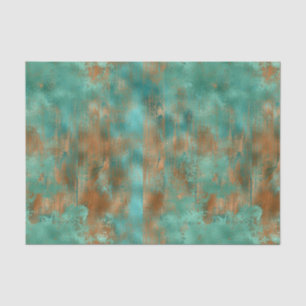 Papel De Seda Boho Blue Verde azulada Copper Patina