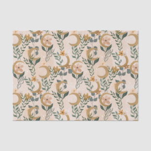 Papel De Seda Boho Blush Verde Botánico Luna Despedida de Solter