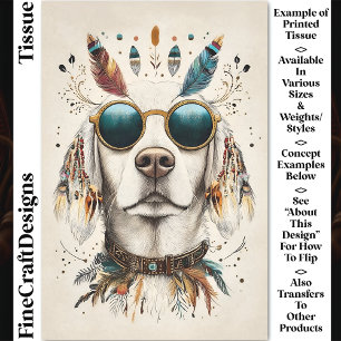 Papel De Seda Boho Chic Caprichoso Labrador Perro CK8 Decoupage