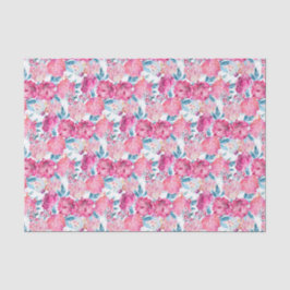 Papel De Seda Boho Chic Patrón Floral Rosa Tropical