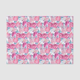 Papel De Seda Boho Chic Patrón Floral Rosa Tropical