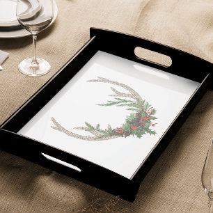 Papel De Seda Boho Deer Antlers Floral de Navidades rojos ruso