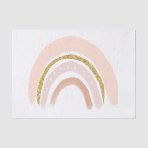 Papel De Seda Boho elegante arcoiris rosa y dorado