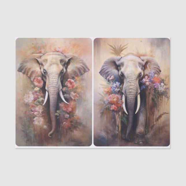 Papel De Seda Boho Elephants (Anverso)