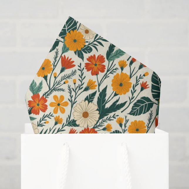 Papel De Seda Boho Floración (Bolsa de regalo)