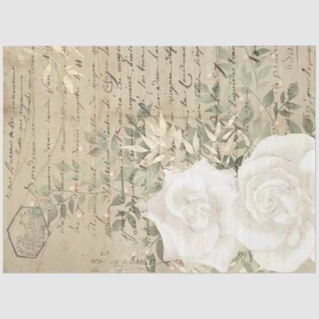 Papel De Seda Boho Floral Ephemera Design Series #3 (Anverso)