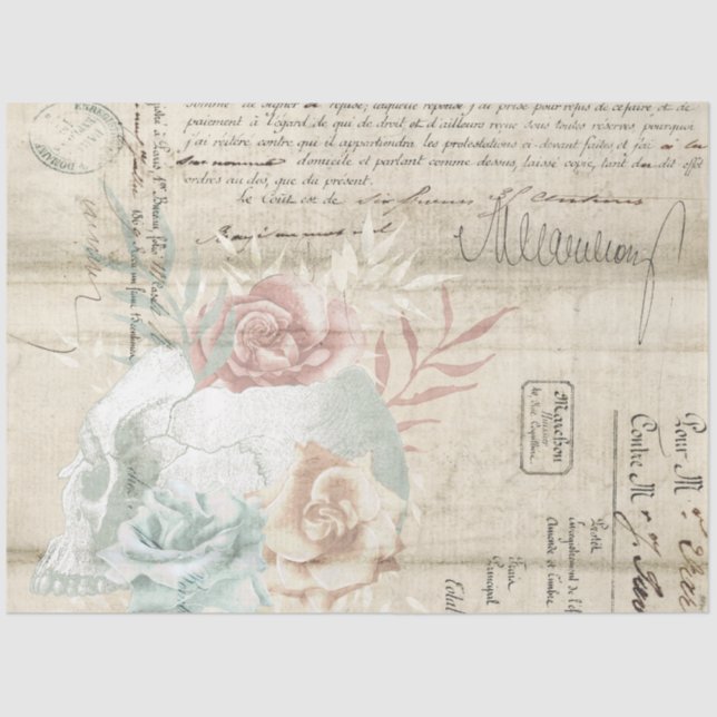 Papel De Seda Boho Floral Ephemera Design Series #6 (Anverso)