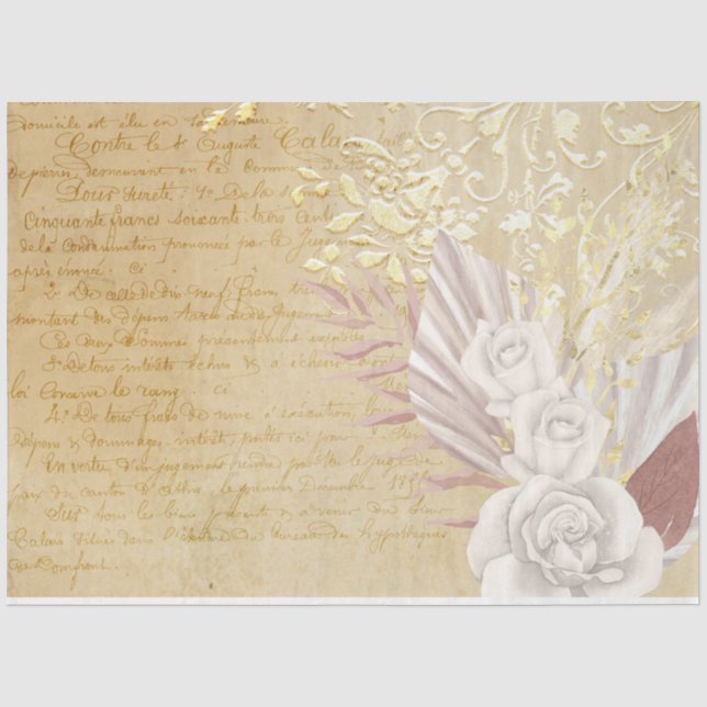 Papel De Seda Boho Floral Ephemera Design Series #9 (Anverso)