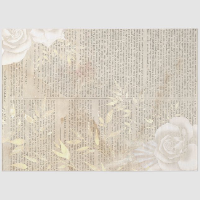 Papel De Seda Boho Floral Ephemera serie de diseño #1 (Anverso)