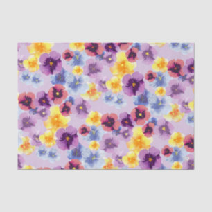 Papel De Seda Boho Flores Coloridas Pansy Morado Lavanda Manuali